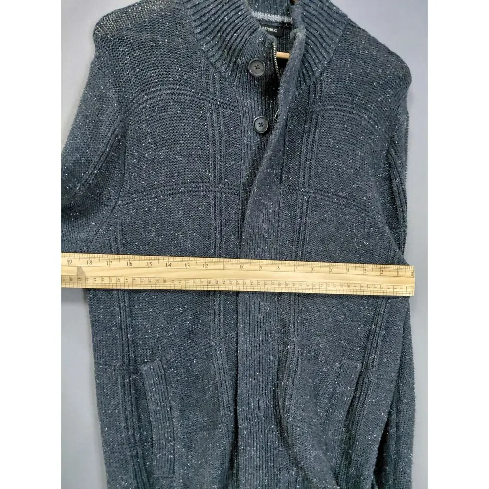 Banana Republic Wool Blend Gray Cardigan Sweater Men Size M